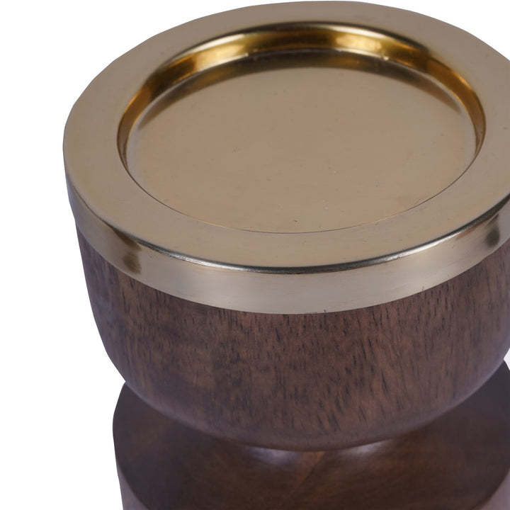 Amalfi Wooden Pillar Candle Holder Libra 6