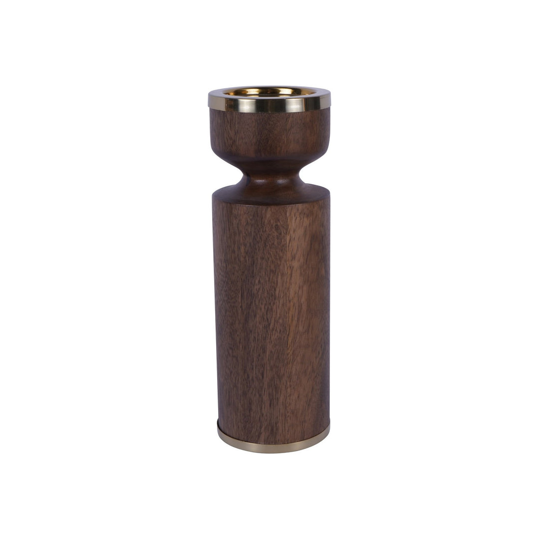 Amalfi Wooden Pillar Candle Holder Libra 1