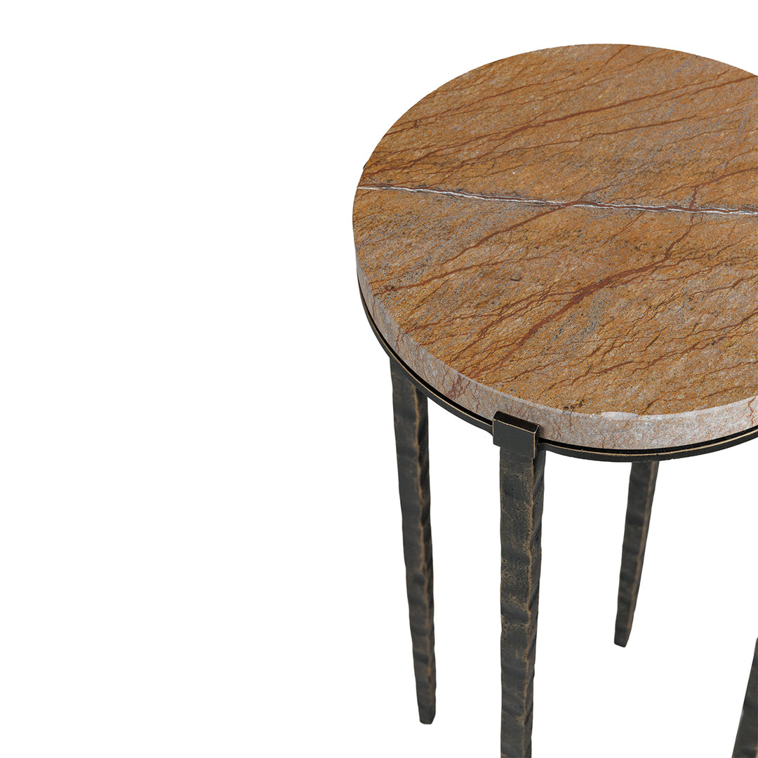 Leo Marble Accent Table - Forest Brown