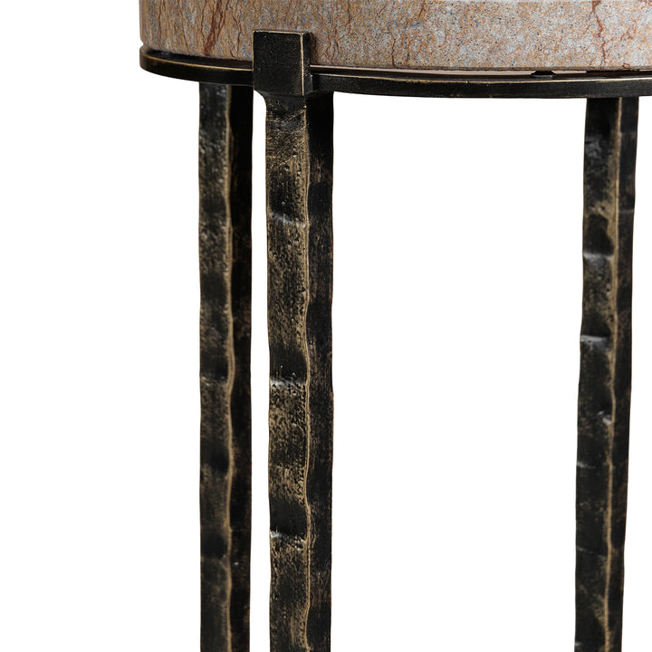Leo Marble Accent Table - Forest Brown