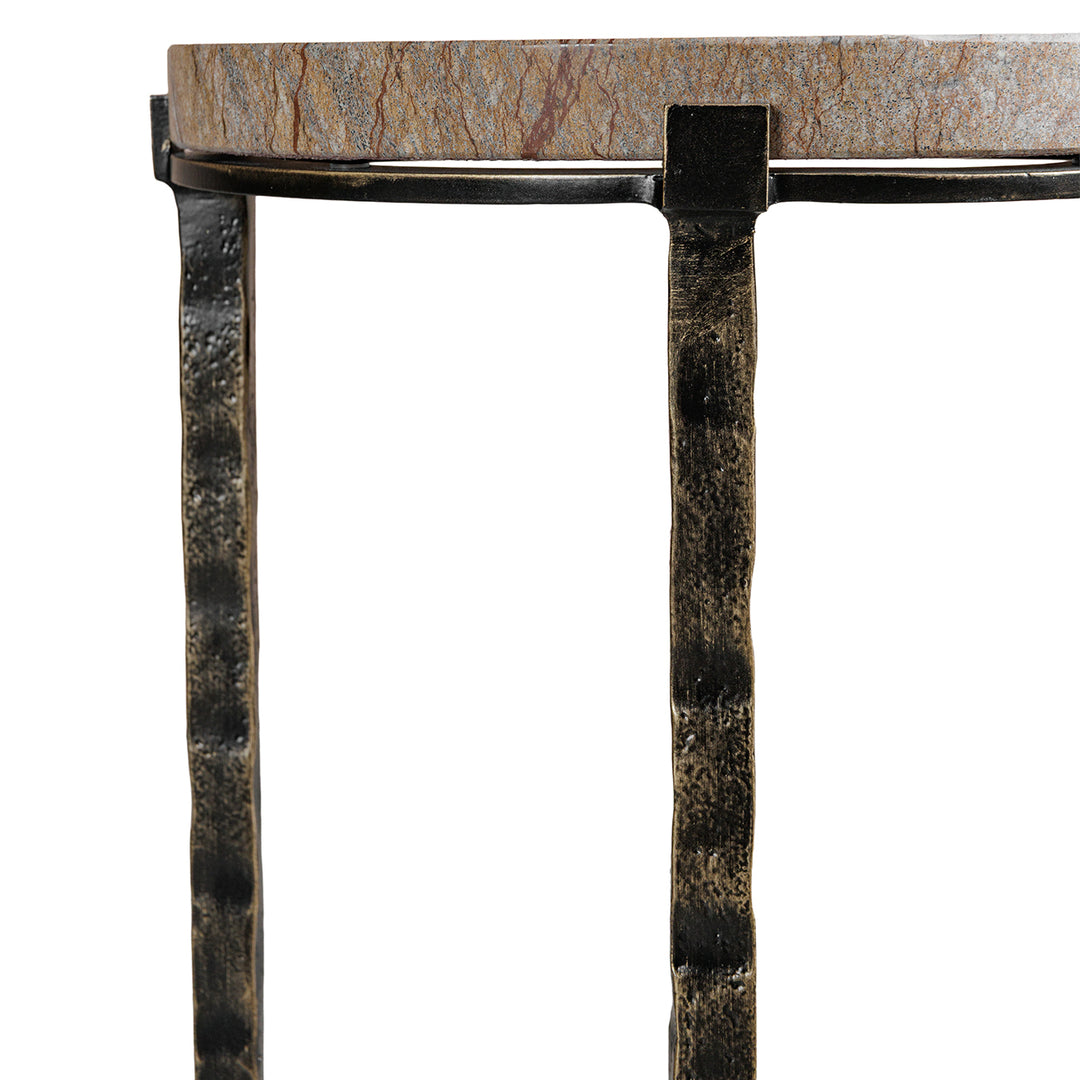 Leo Marble Accent Table - Forest Brown