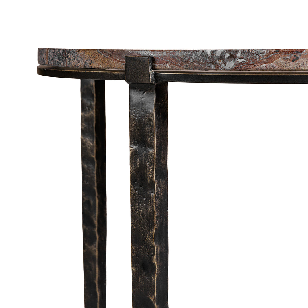 Leo Marble Side Table - Forest Brown