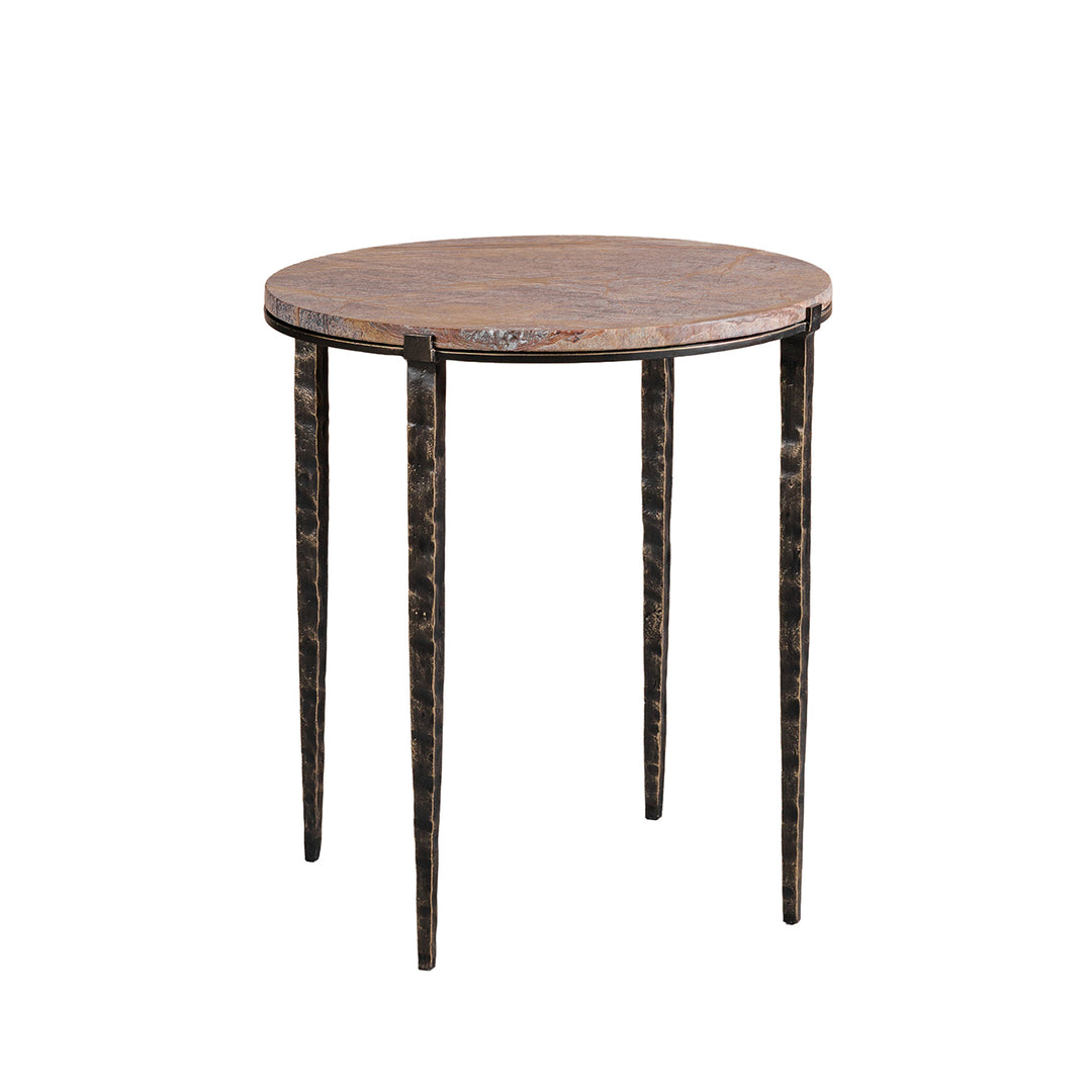 Leo Marble Side Table - Forest Brown