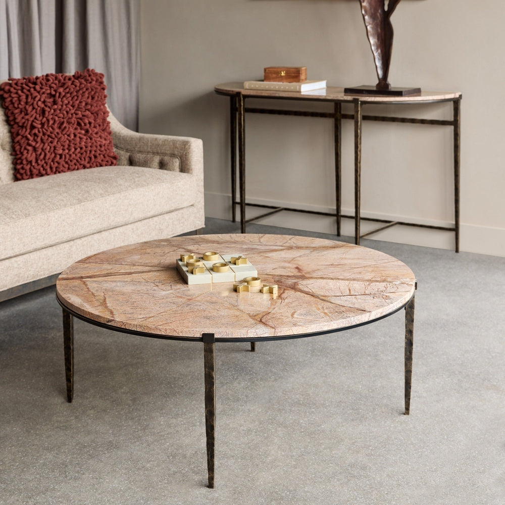 Leo Marble Coffee Table - Forest Brown
