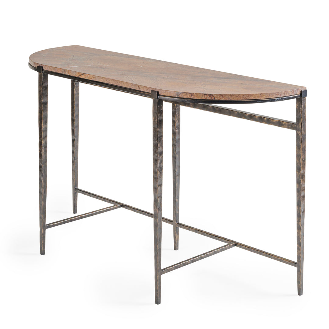 Leo Marble Console Table - Forest Brown
