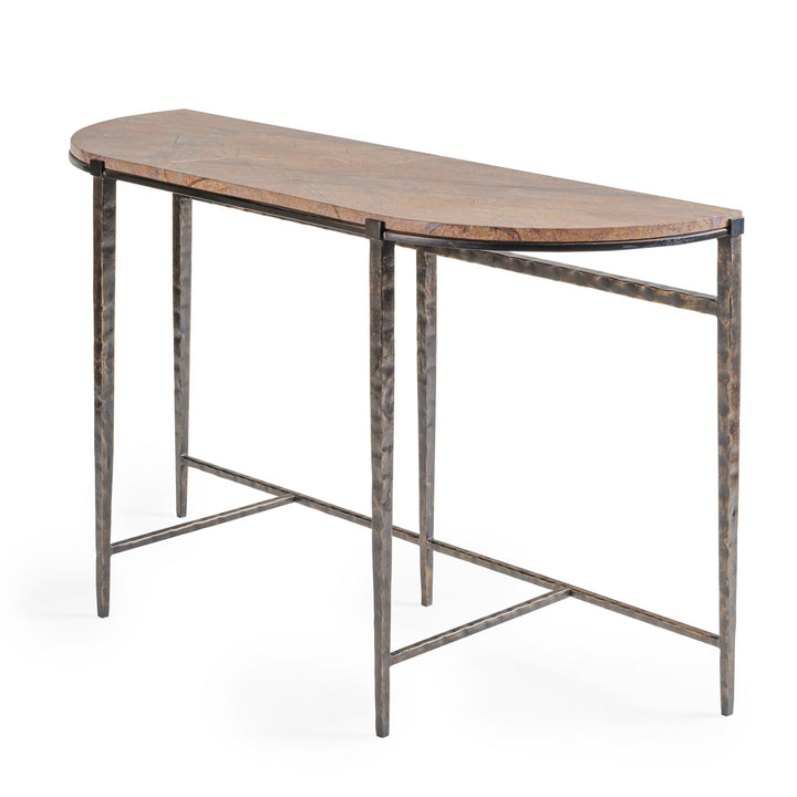 Leo Marble Console Table - Forest Brown