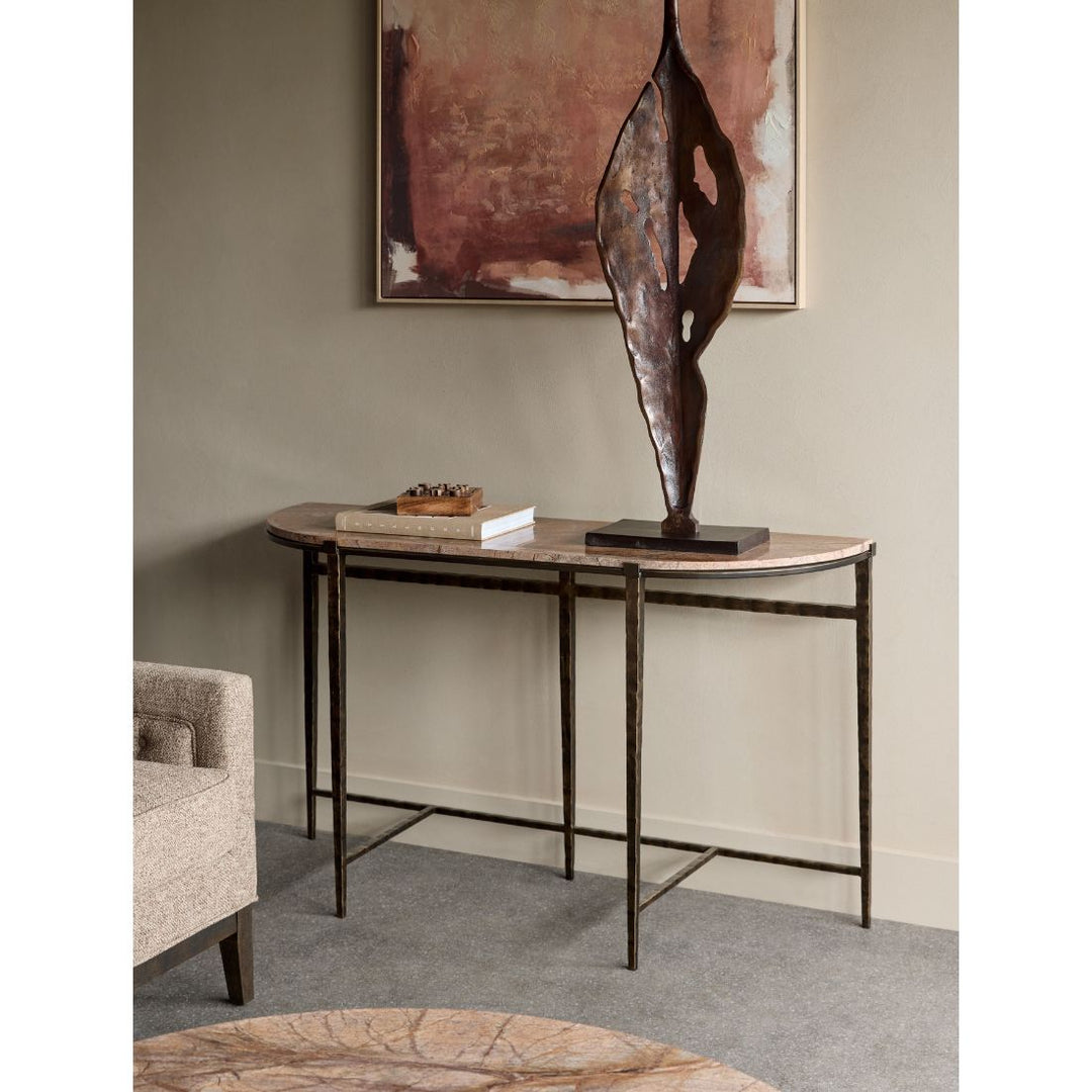Leo Marble Console Table - Forest Brown