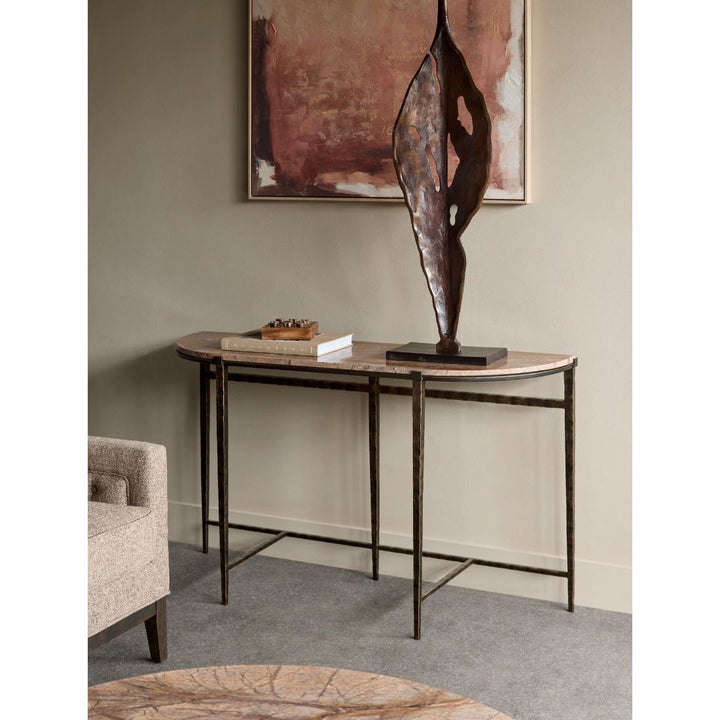 Leo Marble Console Table - Forest Brown