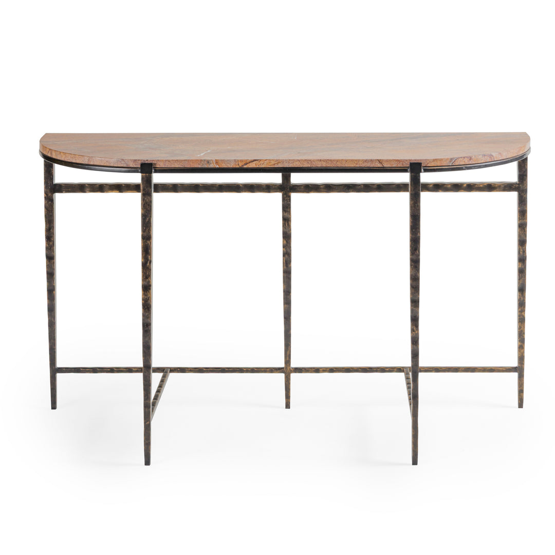 Leo Marble Console Table - Forest Brown