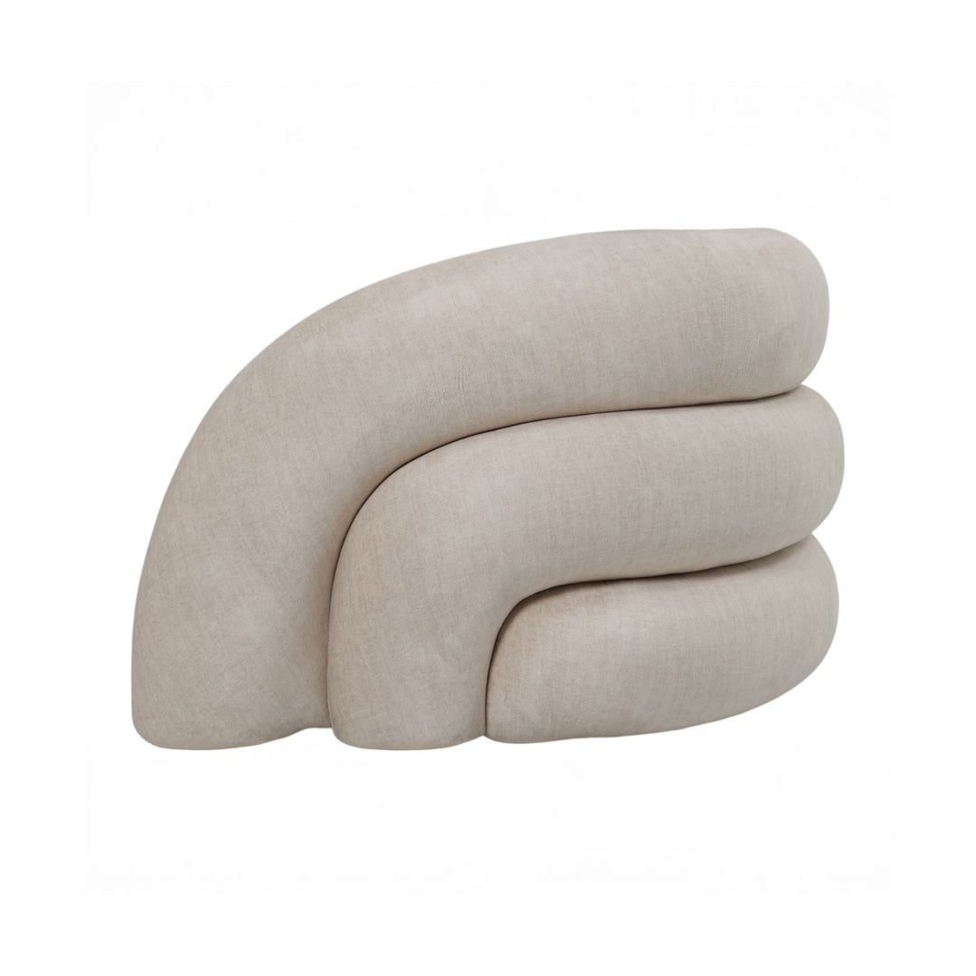 Casa Velvet Upholstered Curved Two Seater Sofa - Cream Libra 6