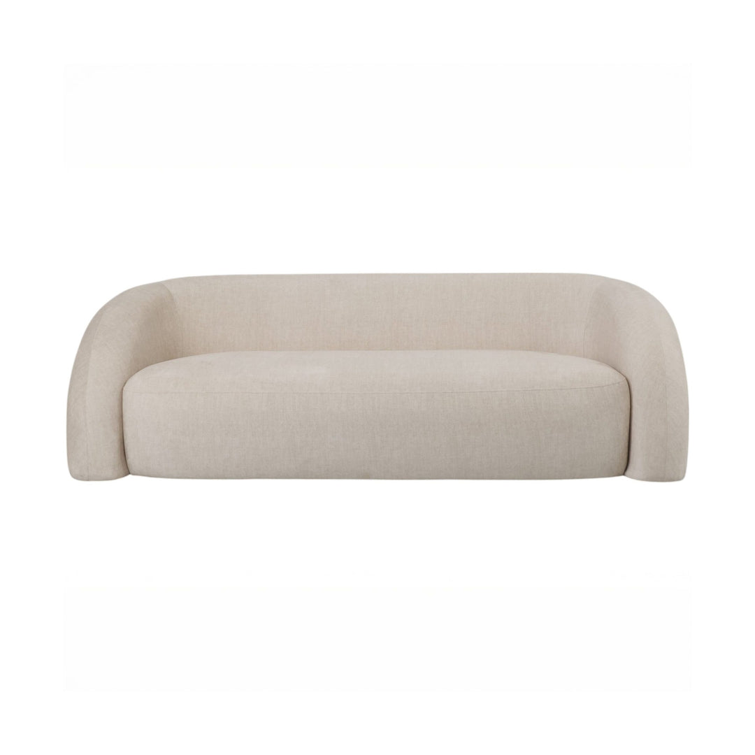 Casa Velvet Upholstered Curved Two Seater Sofa - Cream Libra 1