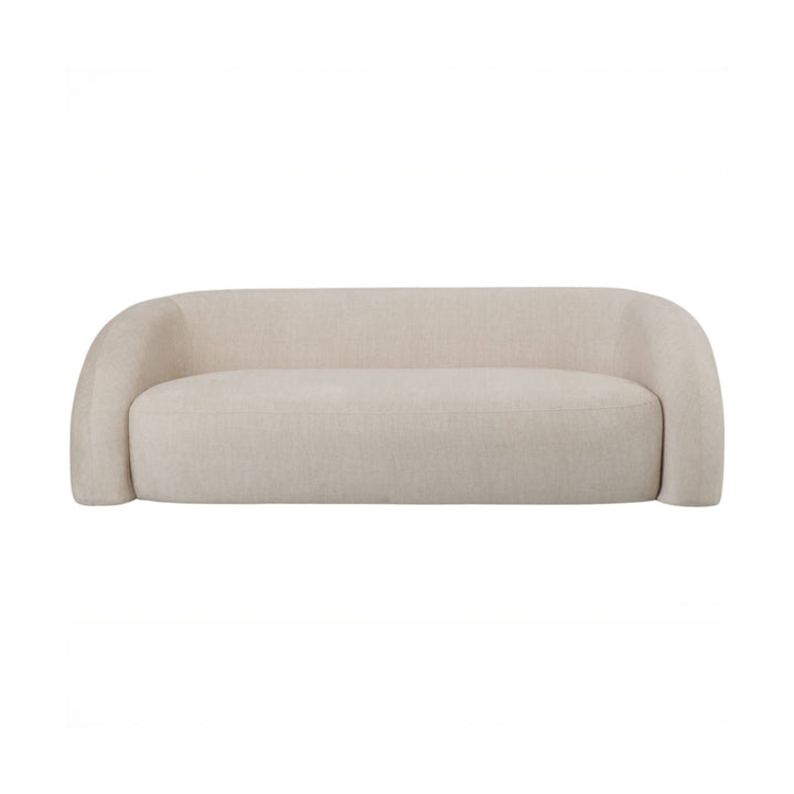 Casa Velvet Upholstered Curved Two Seater Sofa - Cream Libra 1
