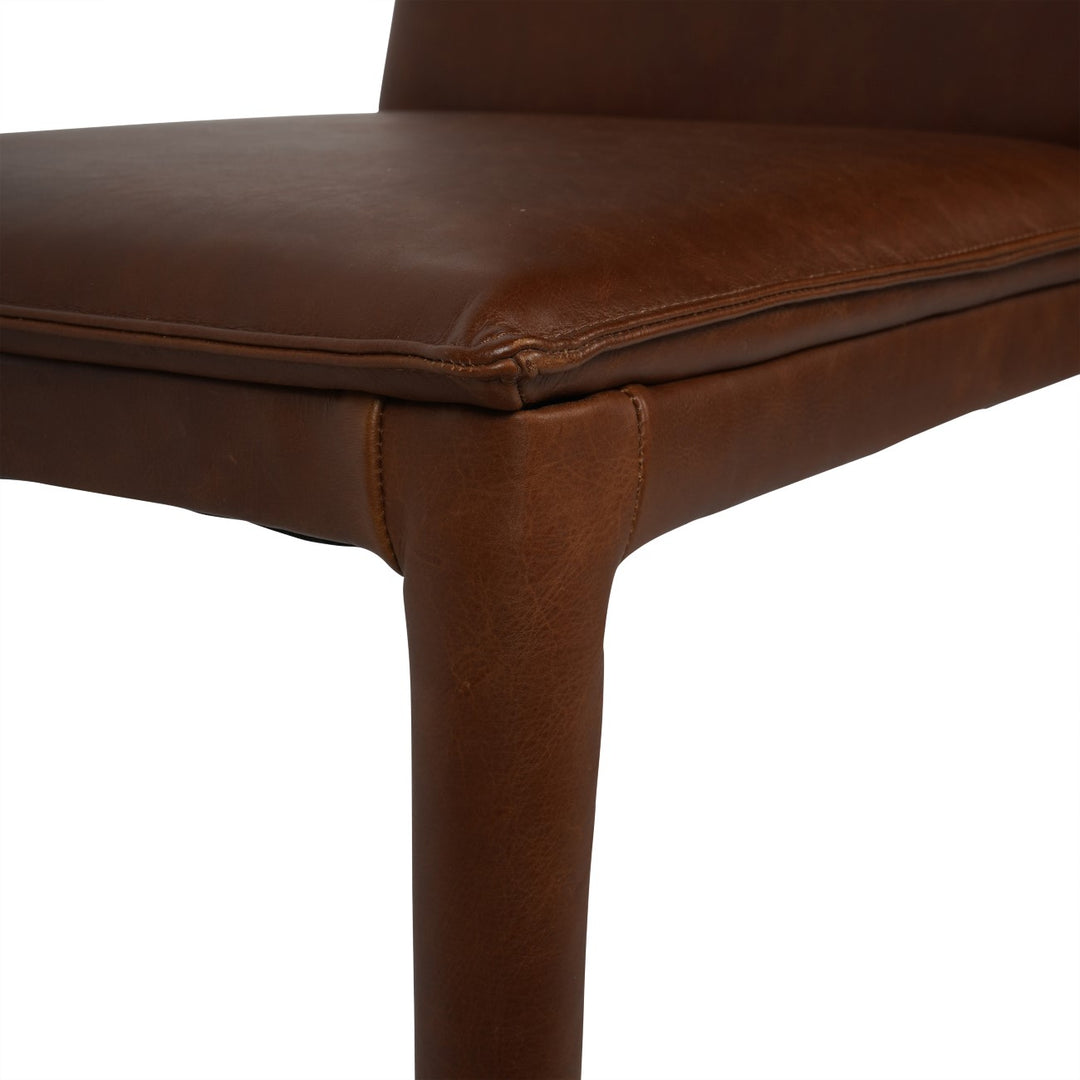 Barnes Leather Dining Chair - Brown Libra 5