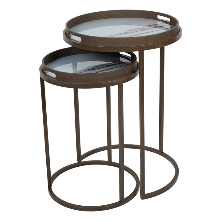 Blurred Seascape Set of 2 Side Tray Tables Libra 1