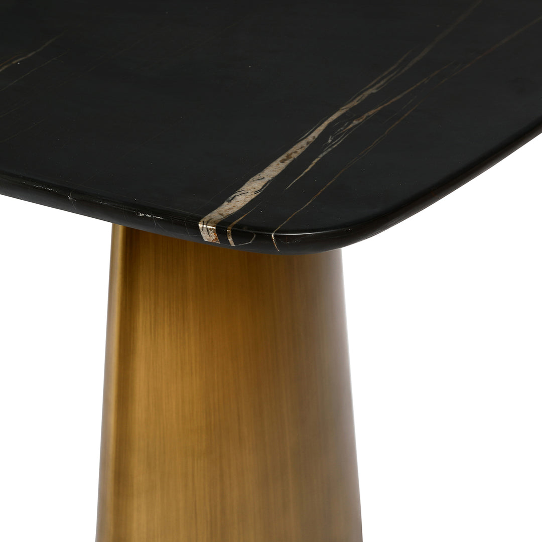 Caldera Marble Rectangular Dining Table - Black & Brass Libra 6