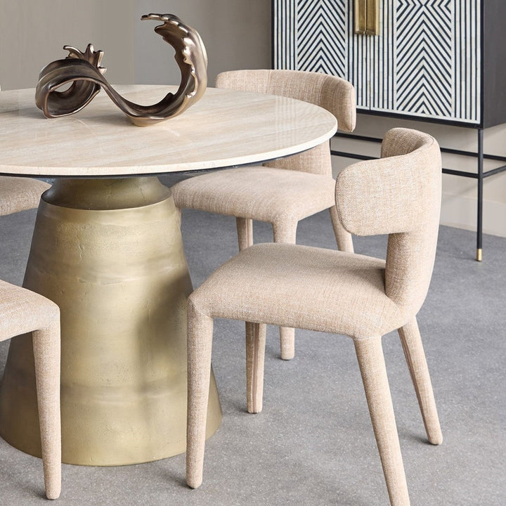 Milo Curved Back Dining Chair - Wheat Beige Libra 2