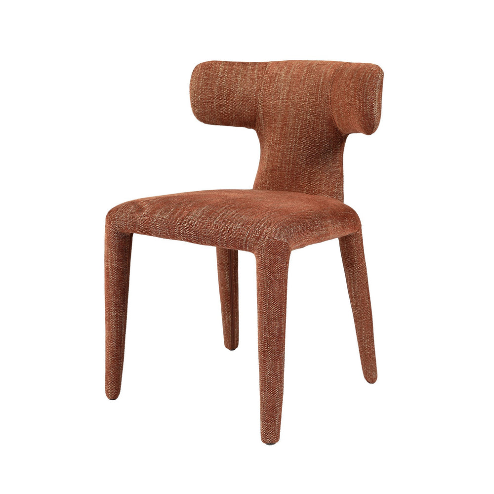 Milo Curved Back Upholstered Dining Chair - Brown Libra 2