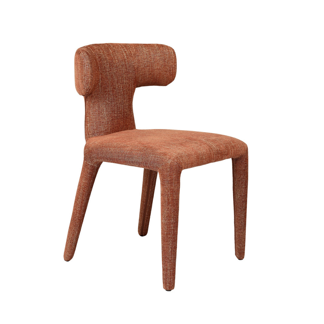 Milo Curved Back Upholstered Dining Chair - Brown Libra 3