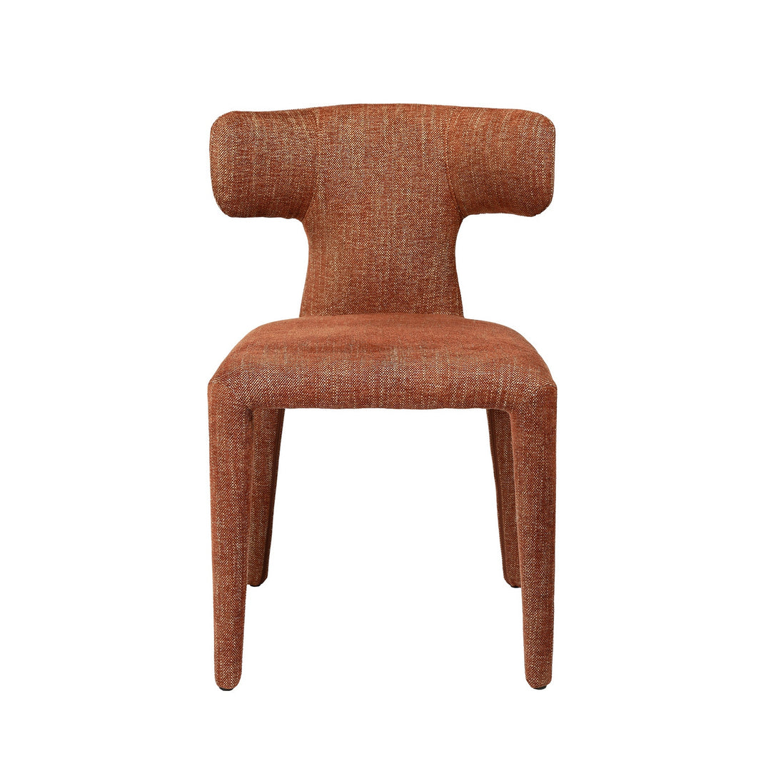 Milo Curved Back Upholstered Dining Chair - Brown Libra 1