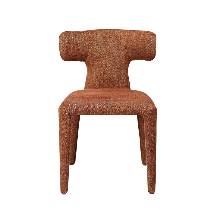 Milo Curved Back Upholstered Dining Chair - Brown Libra 1