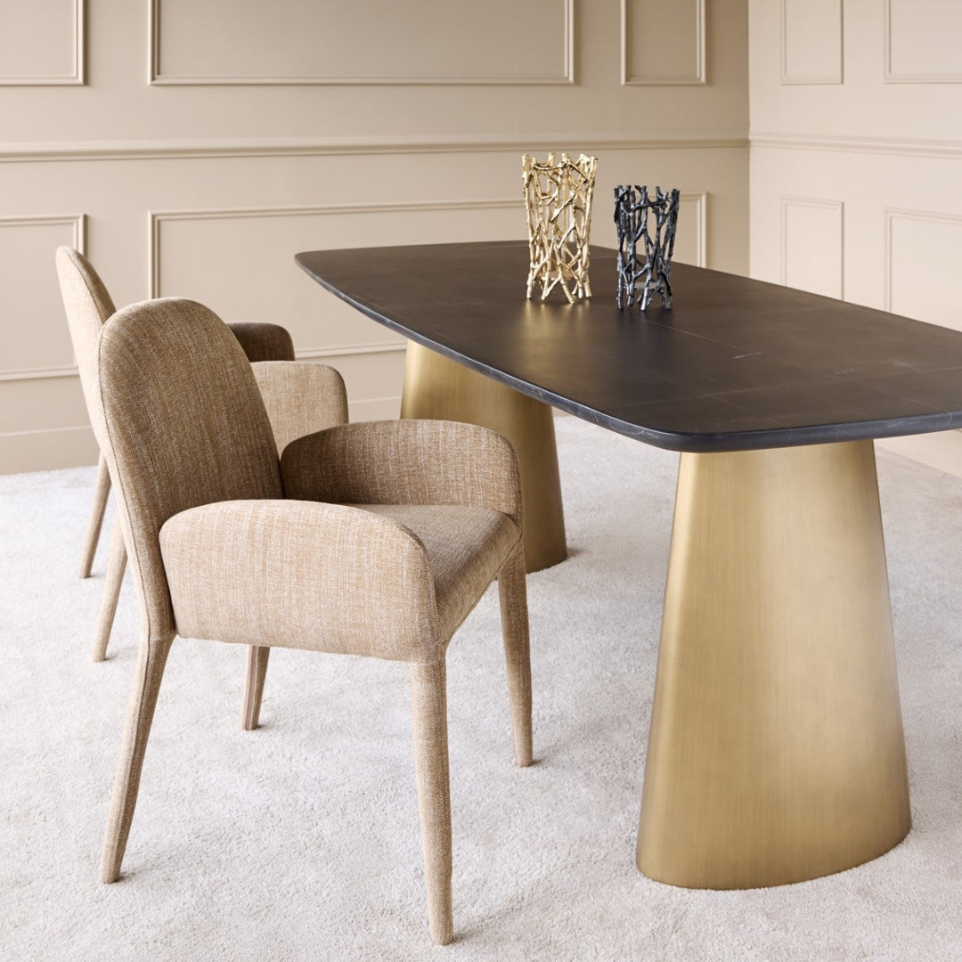 Eska Carver Upholstered Dining Chair Wheat - Beige Libra 2