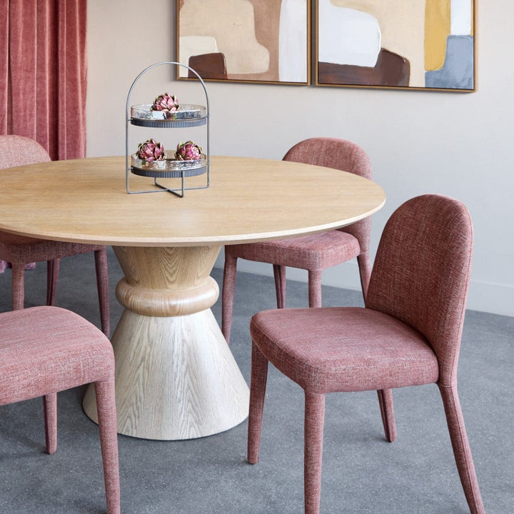 Eska Upholstered Set of 2 Dining Chairs - Brown Libra 2