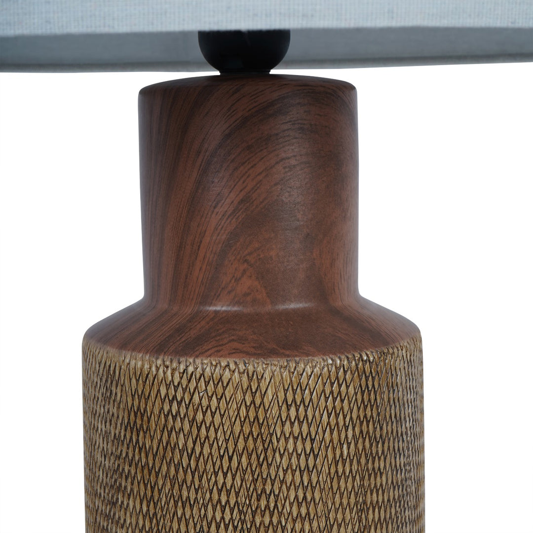Hastings Textured Ceramic Table Lamp - Brown Libra 3