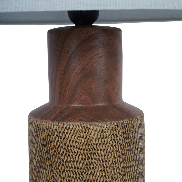 Hastings Textured Ceramic Table Lamp - Brown Libra 3
