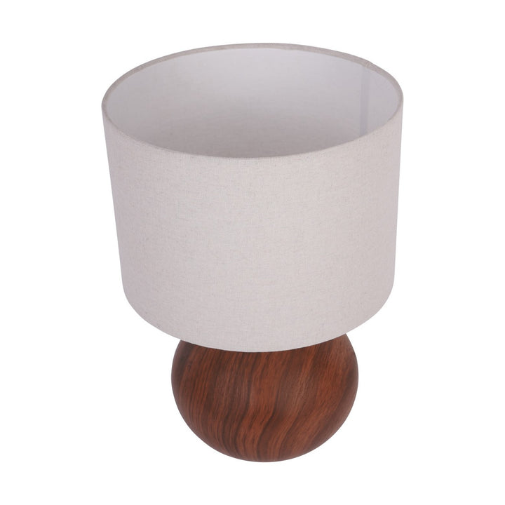 Ashford Wood Effect Ceramic Table Lamp - Brown Libra 2