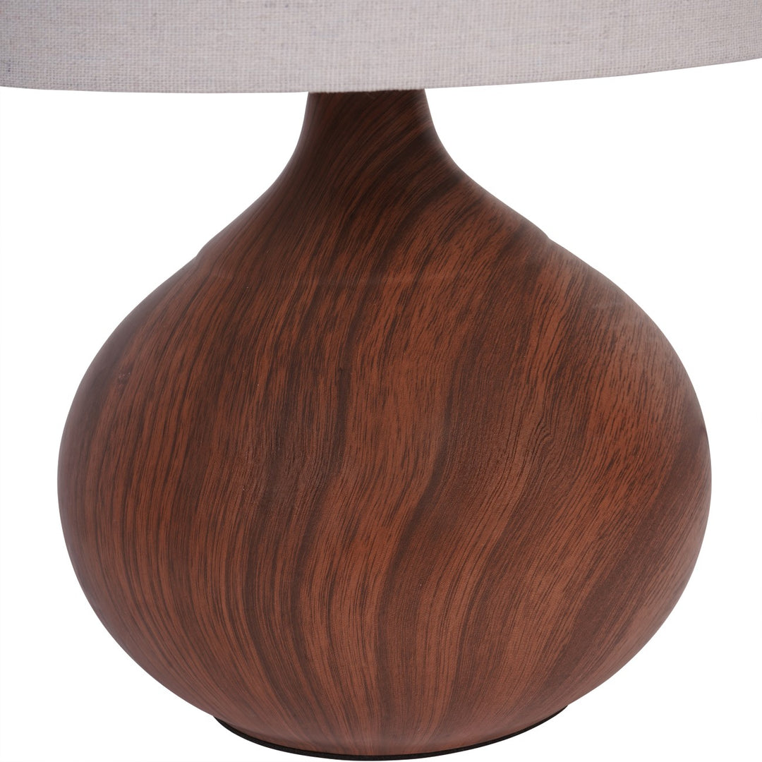Ashford Wood Effect Ceramic Table Lamp - Brown Libra 3
