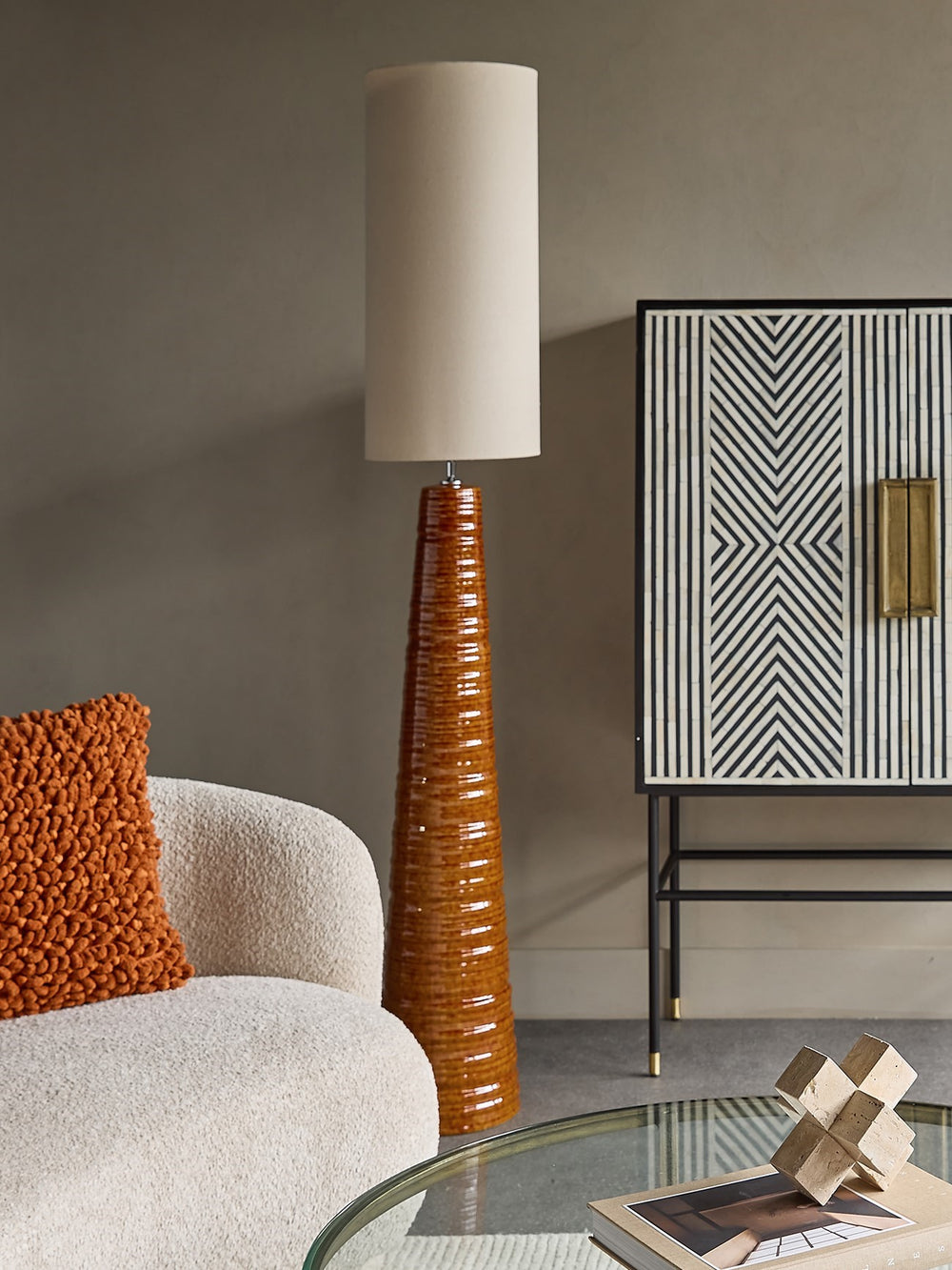 Tivoli Tall Ceramic Floor Lamp - Terracotta Libra 2