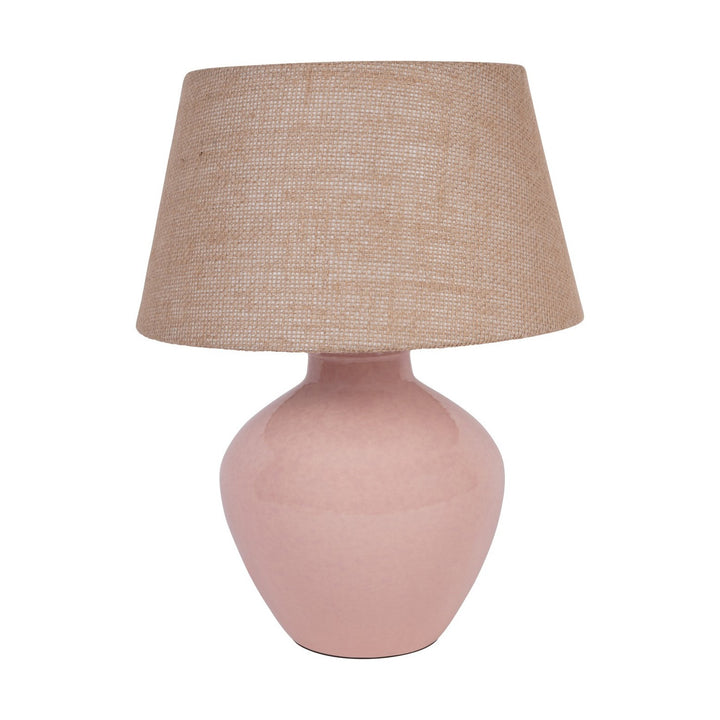 Aubrey Ceramic Table Lamp - Dusky Pink Libra 1