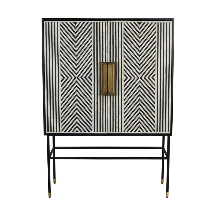 Delaney Bone Inlay Drinks Cabinet - Black Libra 1