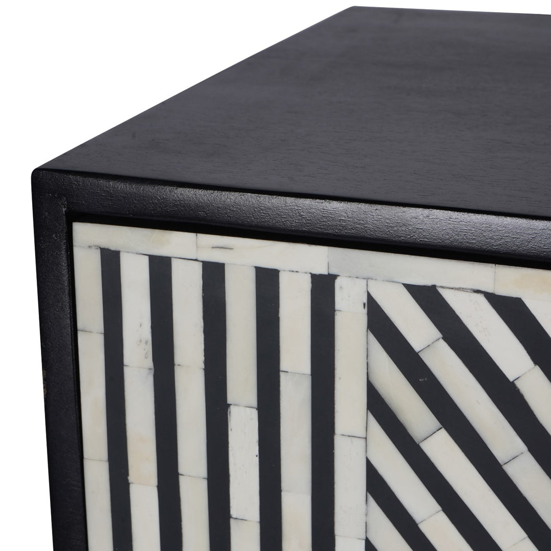 Delaney Bone Inlay Drinks Cabinet - Black Libra 6
