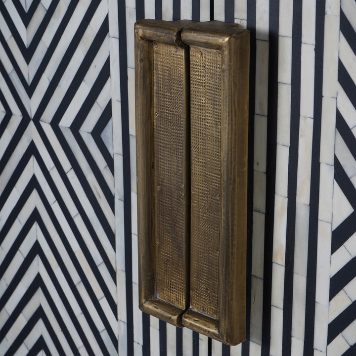 Delaney Bone Inlay Drinks Cabinet - Black Libra 7