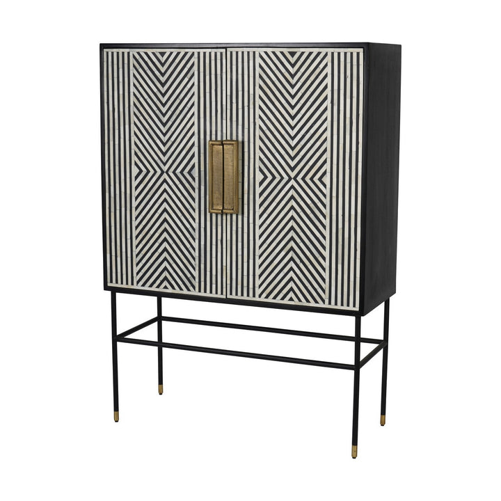 Delaney Bone Inlay Drinks Cabinet - Black Libra 4