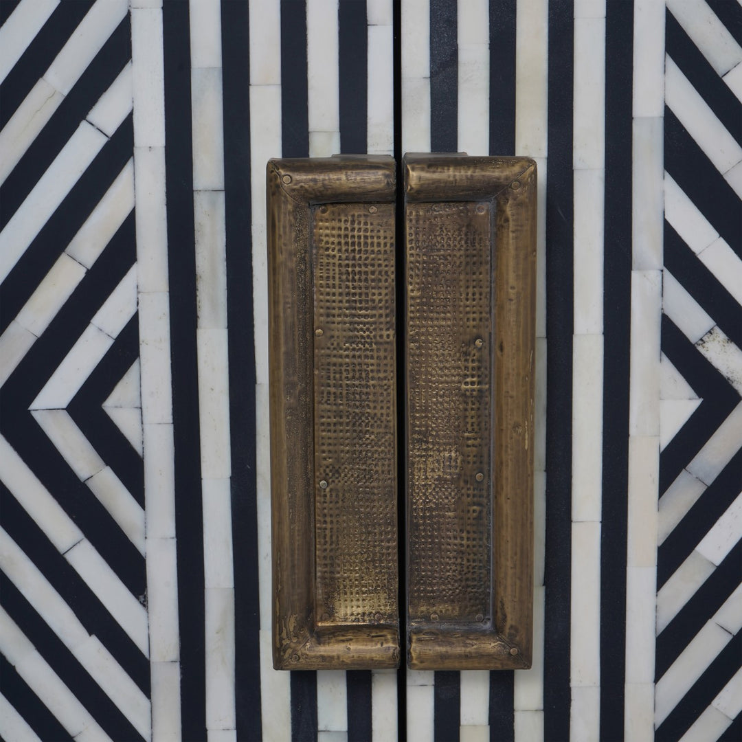 Delaney Bone Inlay Four Door Buffet Cabinet - Black Libra 5