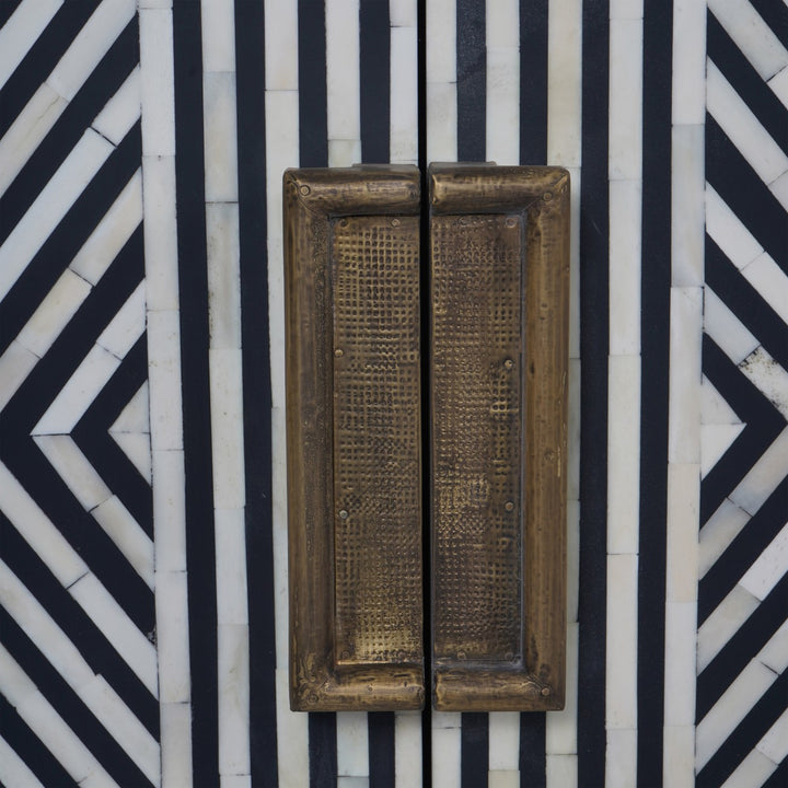 Delaney Bone Inlay Four Door Buffet Cabinet - Black Libra 5