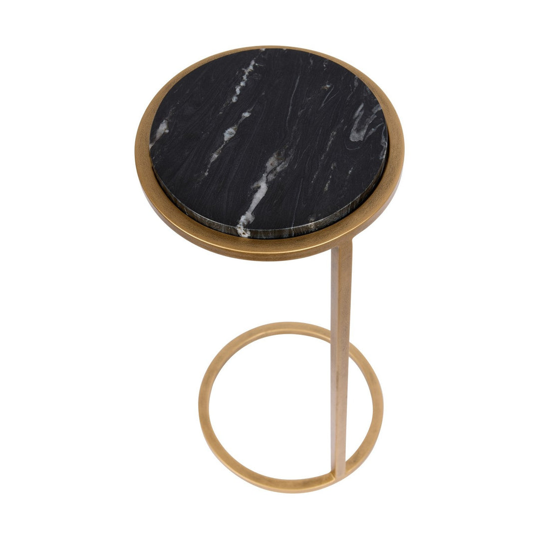 Iota Accent Table - Black Marble & Gold Libra 4