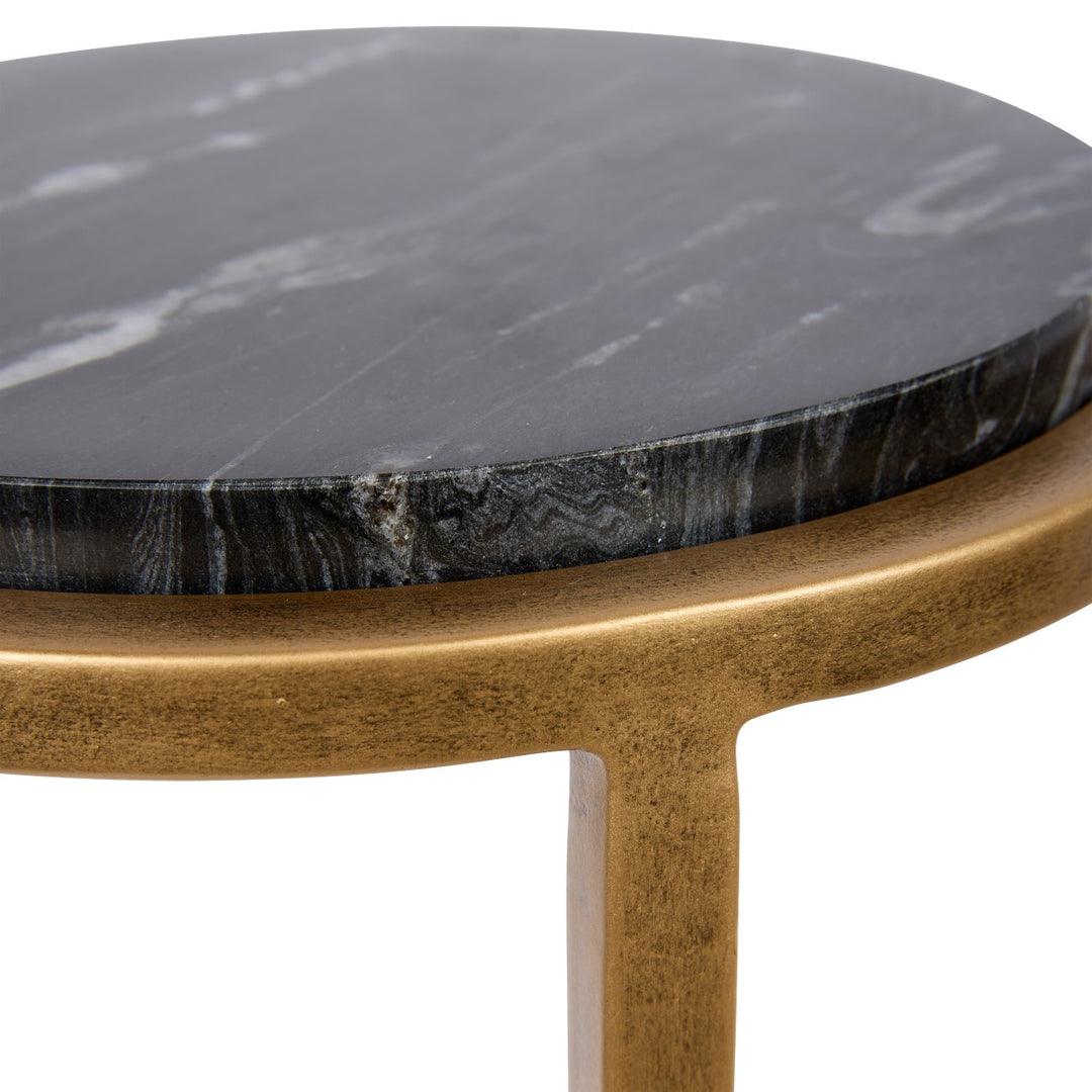 Iota Accent Table - Black Marble & Gold Libra 5
