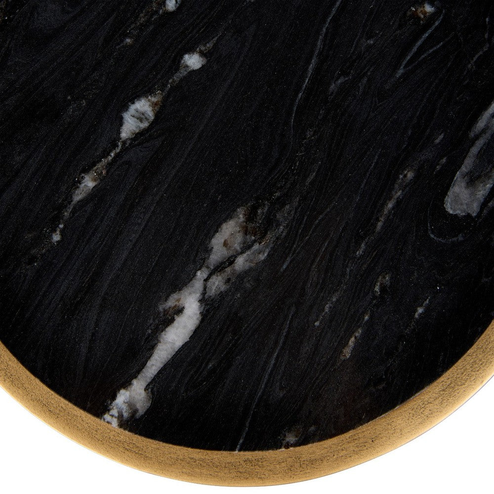 Iota Accent Table - Black Marble & Gold Libra 6