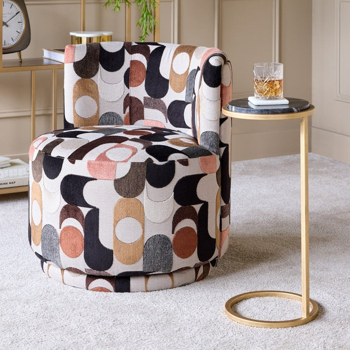 Iota Accent Table - Black Marble & Gold Libra 3