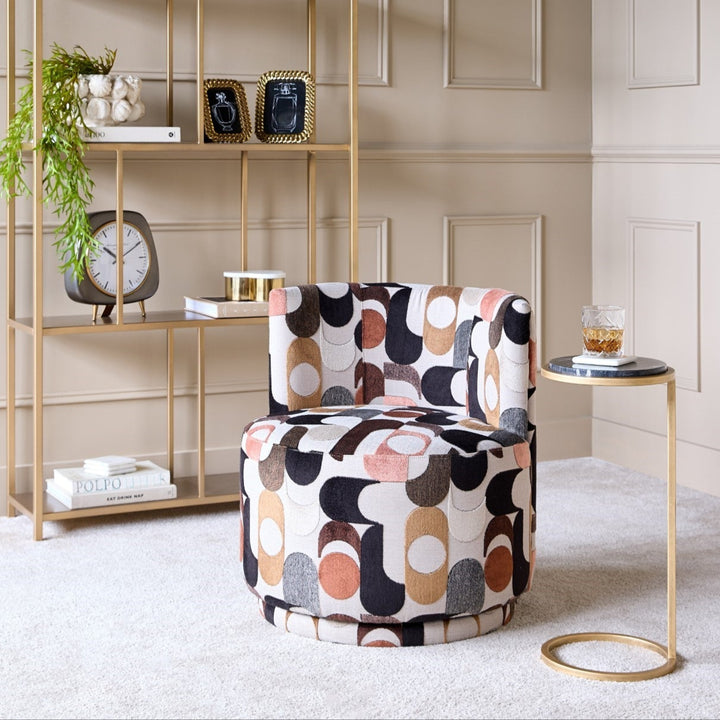 Iota Accent Table - Black Marble & Gold Libra 7