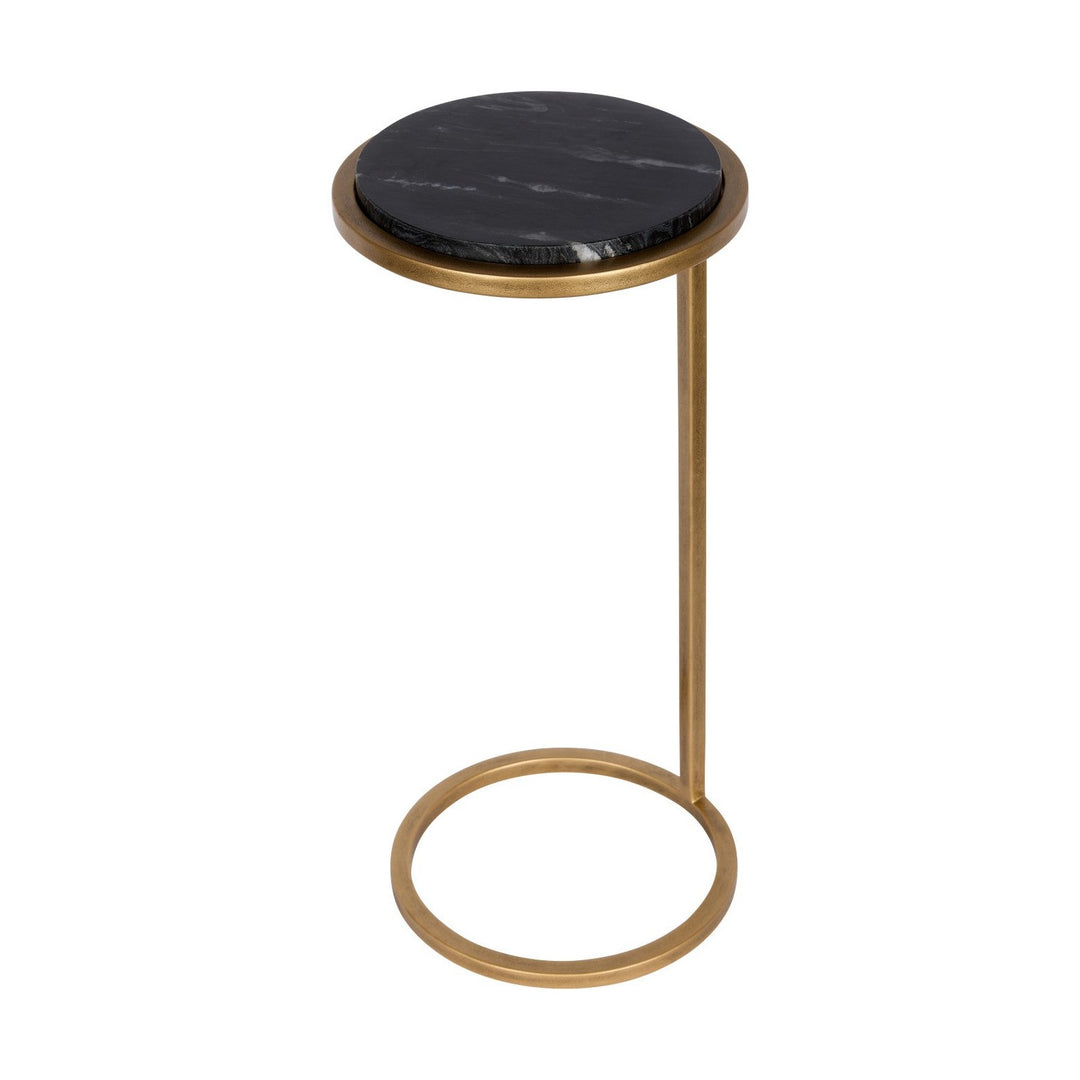 Iota Accent Table - Black Marble & Gold Libra 2