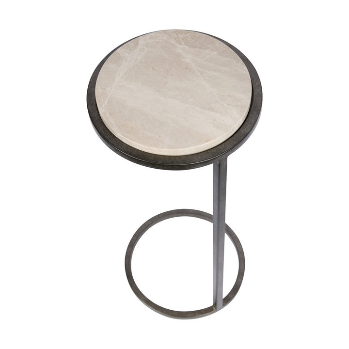 Iota Accent Table - Grey Marble & Silver Libra 3