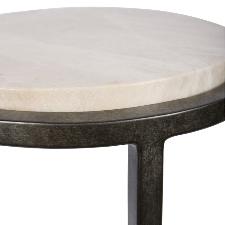Iota Accent Table - Grey Marble & Silver Libra 4