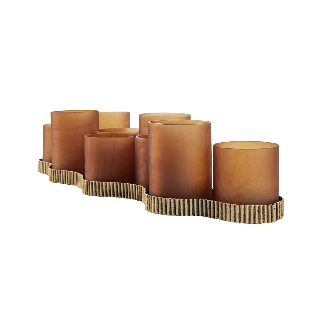 Belvedere 9 Light Candle Holder - Aged Gold