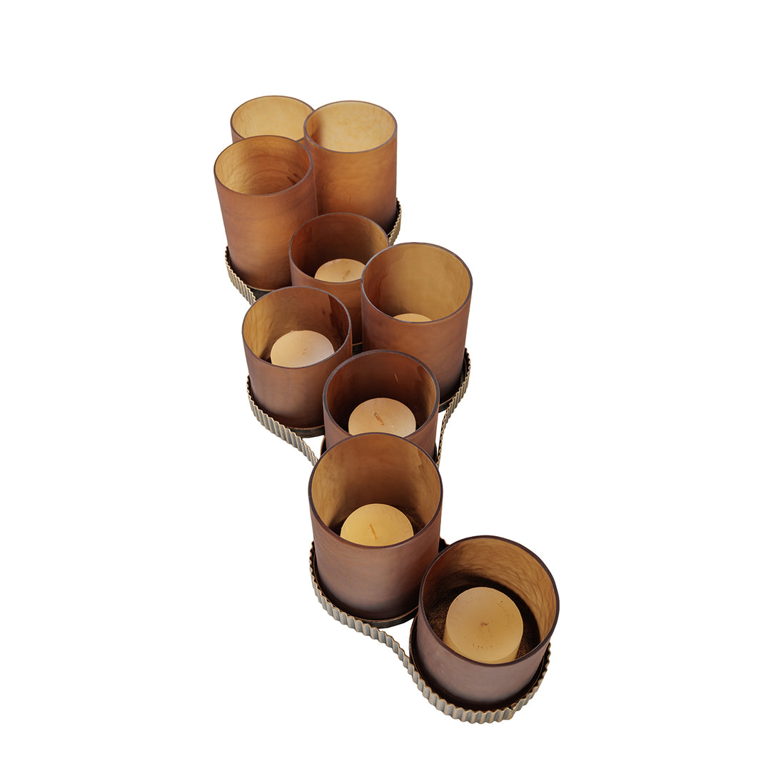 Belvedere 9 Light Candle Holder - Aged Gold