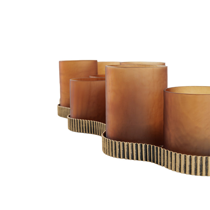 Belvedere 9 Light Candle Holder - Aged Gold