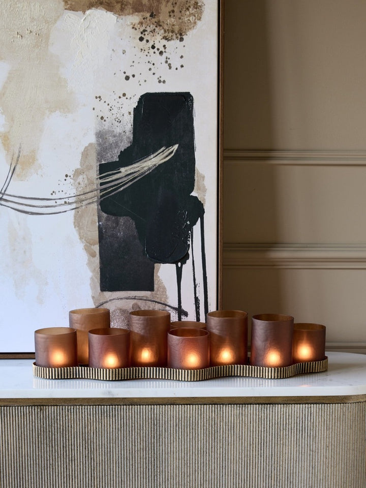 Belvedere 9 Light Candle Holder - Aged Gold